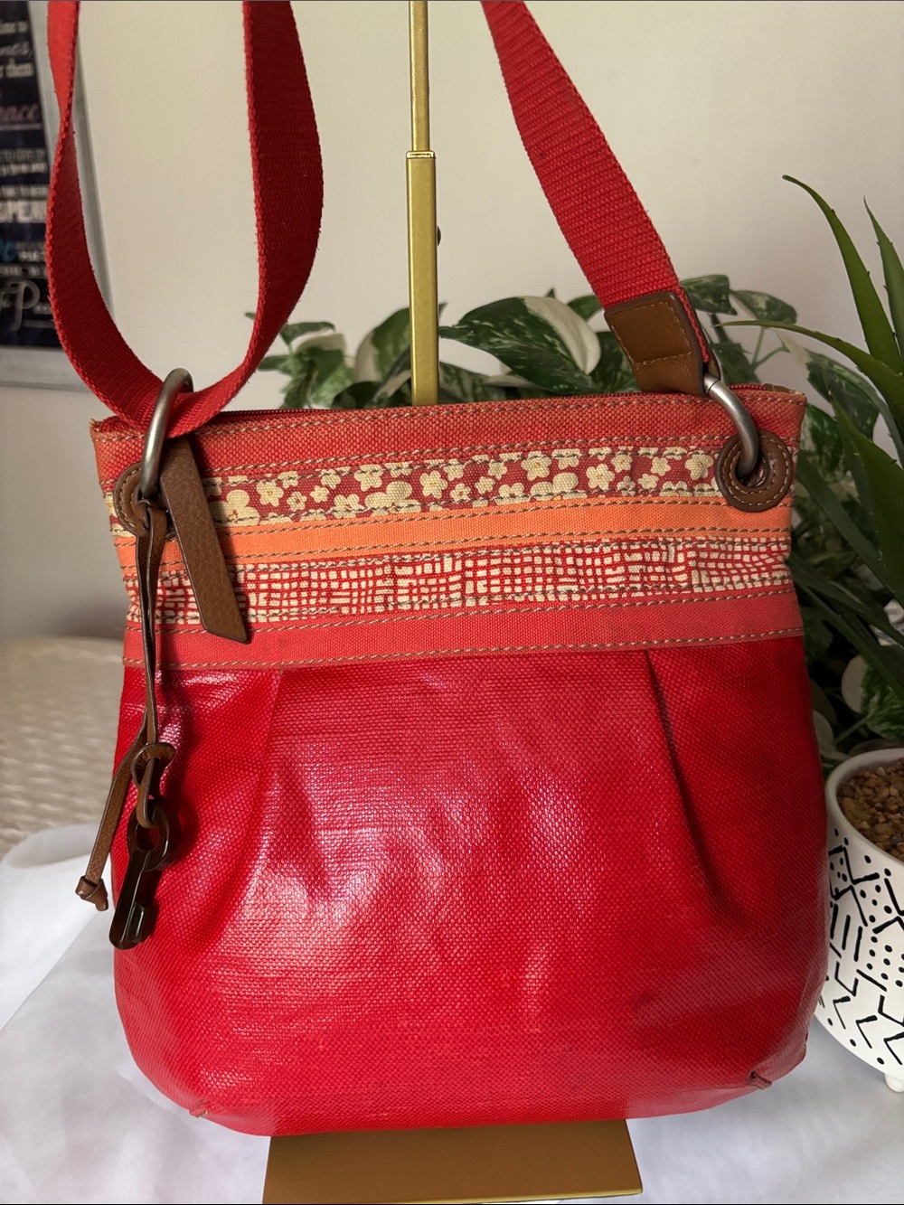 Fossil Orange Crossbody